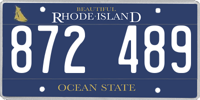 RI license plate 872489