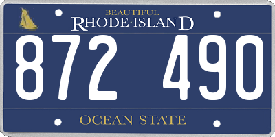 RI license plate 872490
