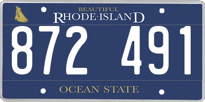 RI license plate 872491