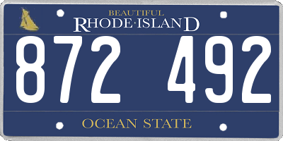 RI license plate 872492