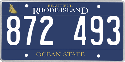 RI license plate 872493