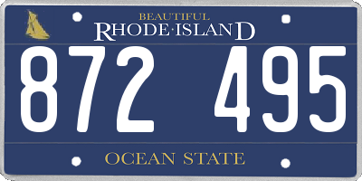 RI license plate 872495
