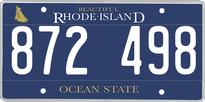 RI license plate 872498