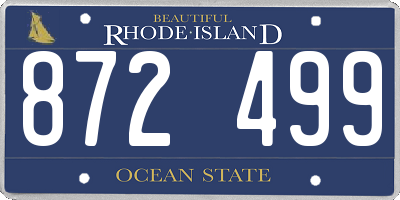 RI license plate 872499