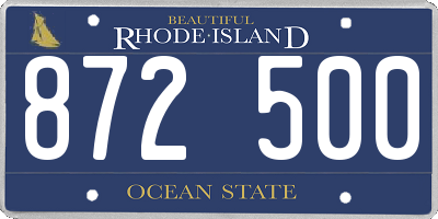 RI license plate 872500