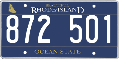 RI license plate 872501