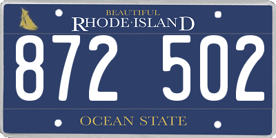 RI license plate 872502