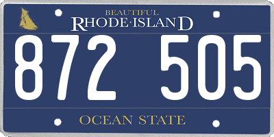 RI license plate 872505