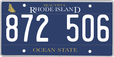 RI license plate 872506