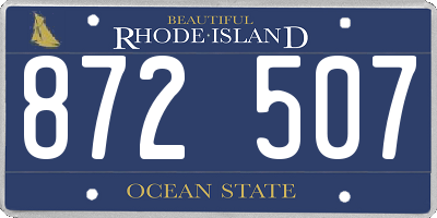 RI license plate 872507