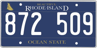 RI license plate 872509
