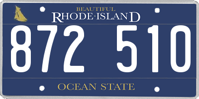 RI license plate 872510