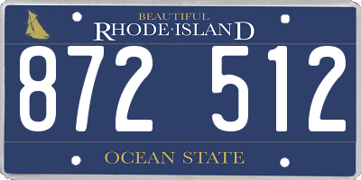 RI license plate 872512