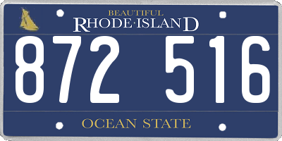 RI license plate 872516