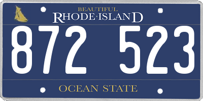 RI license plate 872523