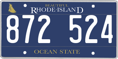RI license plate 872524