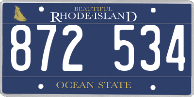 RI license plate 872534