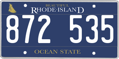 RI license plate 872535