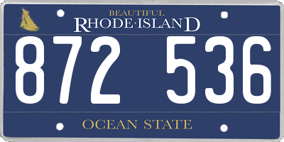 RI license plate 872536