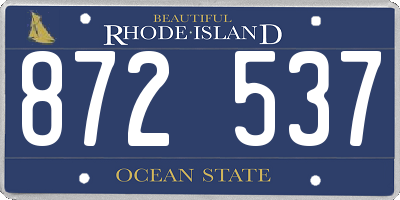 RI license plate 872537