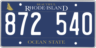 RI license plate 872540