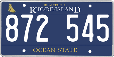 RI license plate 872545