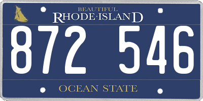 RI license plate 872546