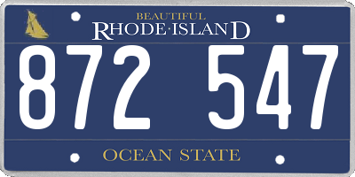RI license plate 872547