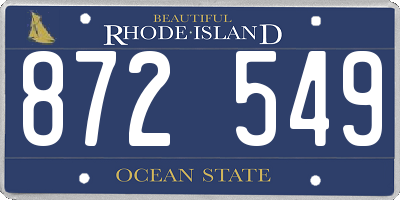 RI license plate 872549