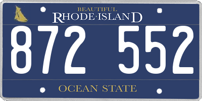 RI license plate 872552