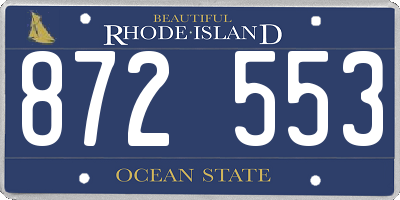 RI license plate 872553