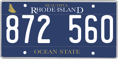 RI license plate 872560