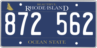RI license plate 872562