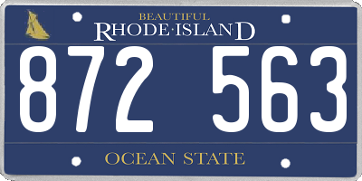 RI license plate 872563