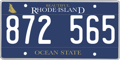 RI license plate 872565