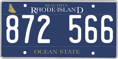 RI license plate 872566