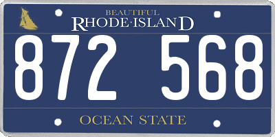 RI license plate 872568