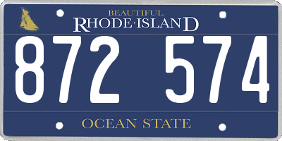 RI license plate 872574
