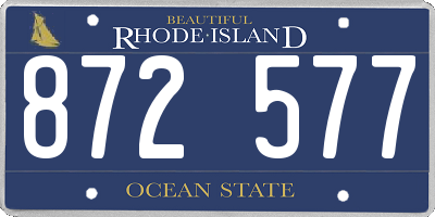 RI license plate 872577