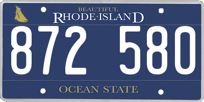 RI license plate 872580