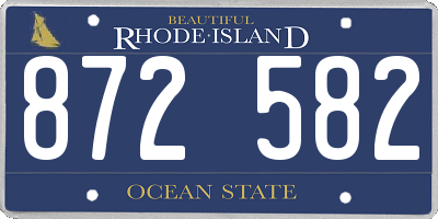 RI license plate 872582
