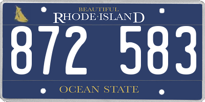 RI license plate 872583