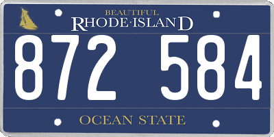 RI license plate 872584