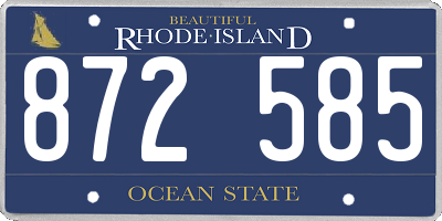 RI license plate 872585