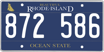 RI license plate 872586
