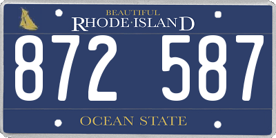 RI license plate 872587