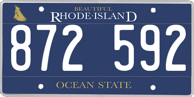 RI license plate 872592