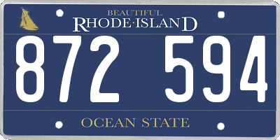 RI license plate 872594