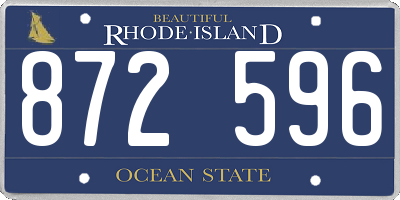 RI license plate 872596