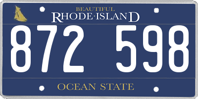 RI license plate 872598